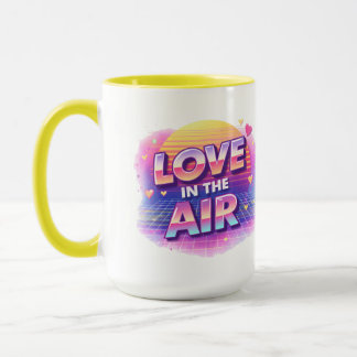  Retro 80's Love In The Air Valentine Lover Candle Mugg