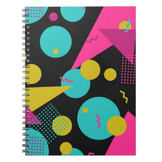 Retro 80s Memphis Geometric Design Anteckningsbok