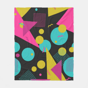 Retro 80s Memphis Geometric Design Fleecefilt