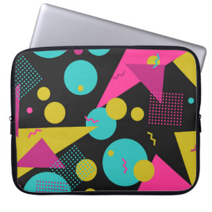 Retro 80s Memphis Geometric Design Laptop Fodral