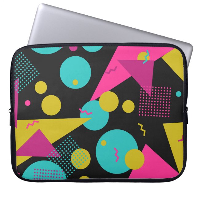 Retro 80s Memphis Geometric Design Laptop Fodral (Framsidan)
