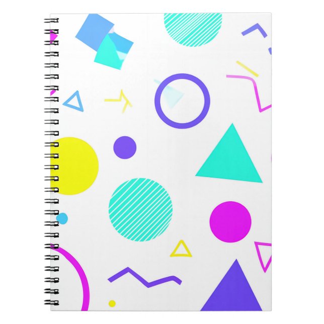 Retro 80s Memphis Geometric Pattern Anteckningsbok (Framsidan)