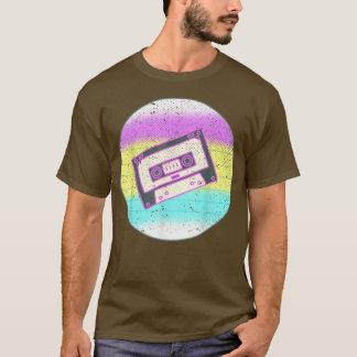 Retro 80s Music Cassette Synthwave Art Vaporwave M T Shirt