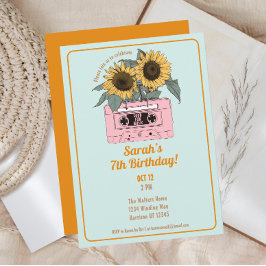 Retro 80s Music Girls Birthday Inbjudningar