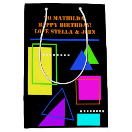 RETRO 80S NEON FLUORO FÄRG BOLD GEOMETRIC FORM