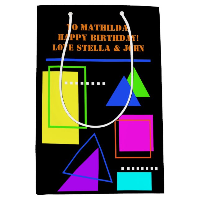 RETRO 80S NEON FLUORO FÄRG BOLD GEOMETRIC FORM (Framsidan)