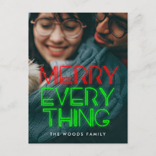 Retro 80s Neon ljus Merry allt foto Helg Vykort