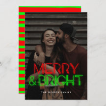 Retro 80s Neon Ljus Merry & Bright Photo