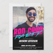 Retro 80s Neon Roligt Rad Grad Studenten Anpassnin