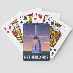 Retro 80s Neon Vaporwave Netherlands Kvarn Casinokort