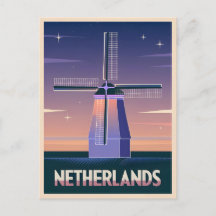 Retro 80s Neon Vaporwave Netherlands Kvarn Post