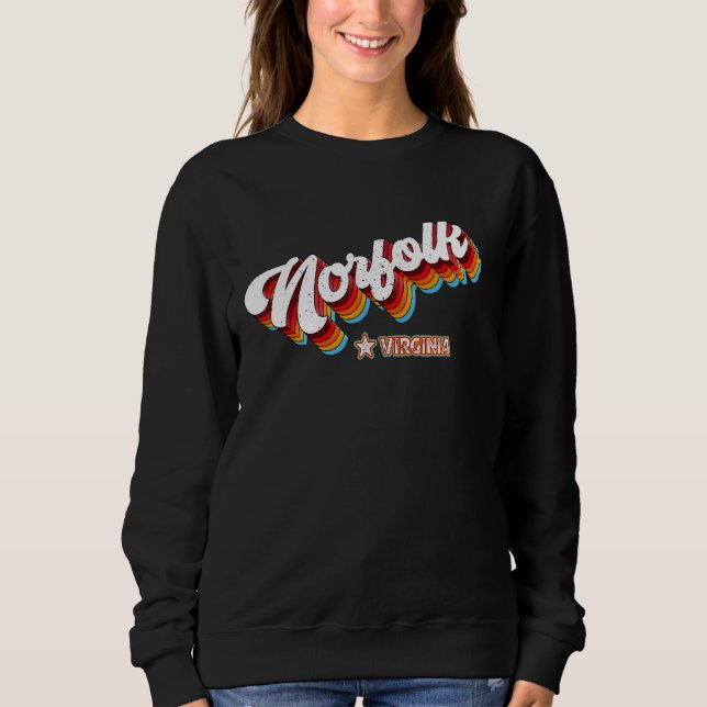 Retro 80s Norfolk Virginia Va T Shirt (Framsida)