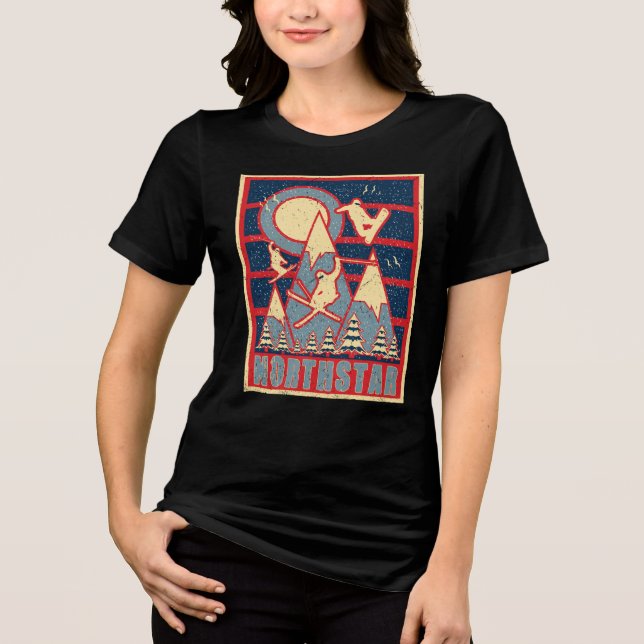 Retro 80s Northstar Ski Äventyr T Shirt (Framsida)