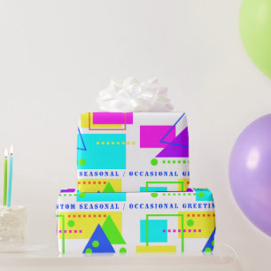 RETRO 80S NYA FLUORO-FORMAT SKRIV UT MED ANPASSNIN PRESENTPAPPER