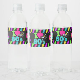 Retro 80s nyfödelsedag vattenflaskor etikett