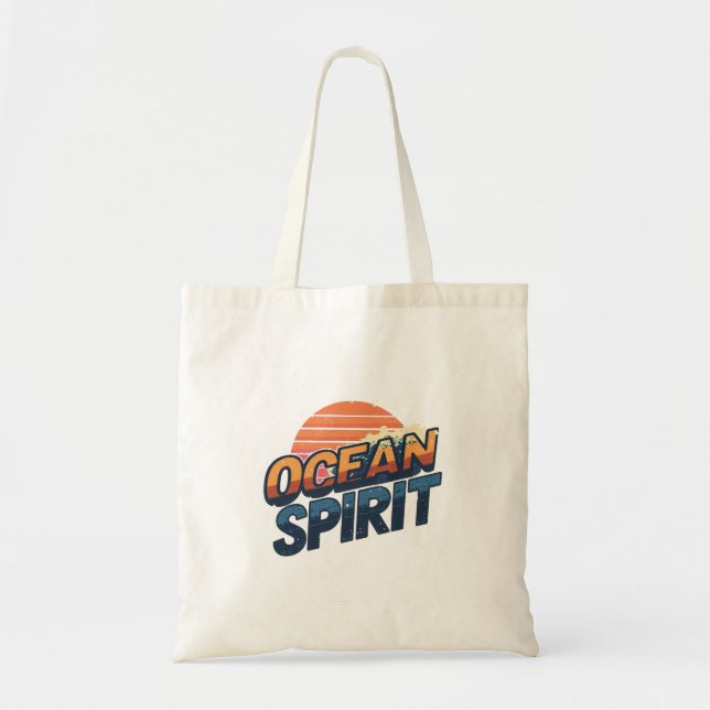 Retro 80s "Ocean Spirit" Sunset Tygkasse (Framsidan)