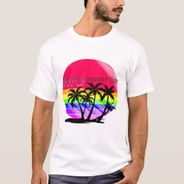 "Retro 80s Sommarbesök T-Shirt - Rainbow Handflata