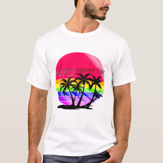 "Retro 80s Sommarbesök T-Shirt - Rainbow Handflata