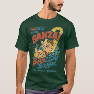 Retro 80s-stil vattenparken BANZAI ORLANDO, FLORID T Shirt