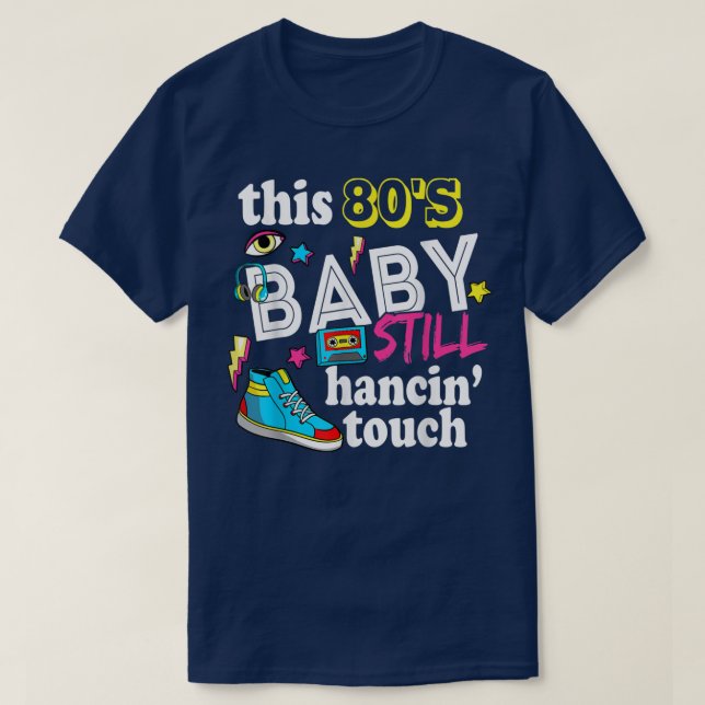 Retro 80s Vibe Music Radio Sneaker 80s Theme Party T Shirt (Design framsida)