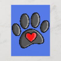Retro 80s Video Game 8 Bit Pixel Art Hund Paw Skri