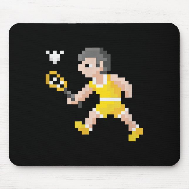 Retro 80s Video Game Pixel Art Badminton Player  Musmatta (Framsidan)