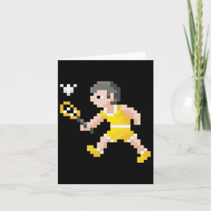 Retro 80s-videospelspixel Art Badminton Player Kort