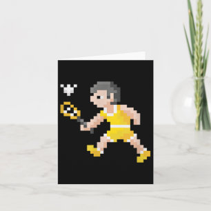 Retro 80s-videospelspixel Art Badminton Player Kort
