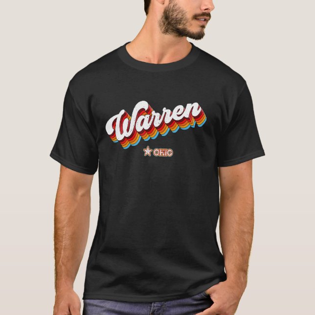 Retro 80s Warren Ohio Oh T Shirt (Framsida)