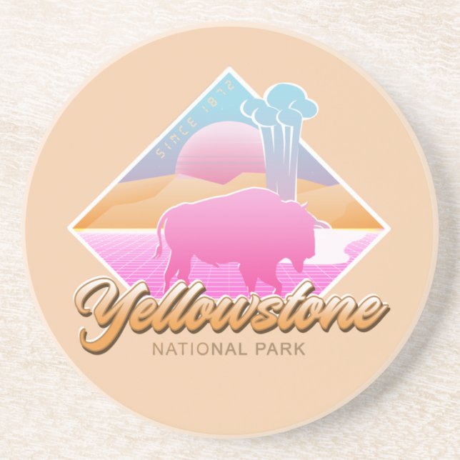 RETRO 80S YELLOWSTONE NATIONAL PARK VAPORWAVE UNDERLÄGG (Framsidan)