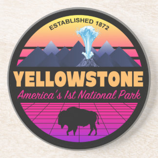 RETRO 80S YELLOWSTONE NATIONAL PARK VAPORWAVE UNDERLÄGG