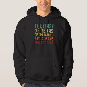 Retro 82 år Gamla Manar-kvinnor som avlägger 82:a  Hoodie