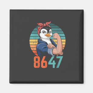 Retro 8647 Är det 2028, ändå antitrumpepenguin Magnet