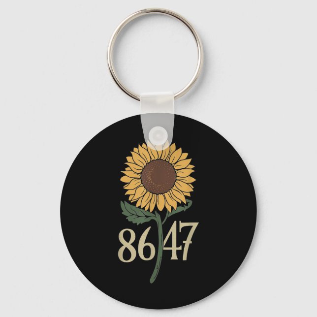 Retro 8647 Subtle Anti Trump 86 47 Blommigt Boho S Nyckelring (Framsida)