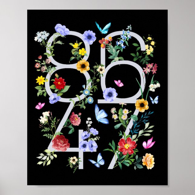 Retro 8647 Subtle Trump 86 47 Blommigt Boho Stil Poster (Framsidan)