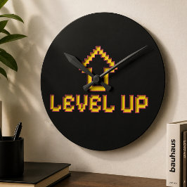 Retro 8-Bit EASY Väggur - Svart