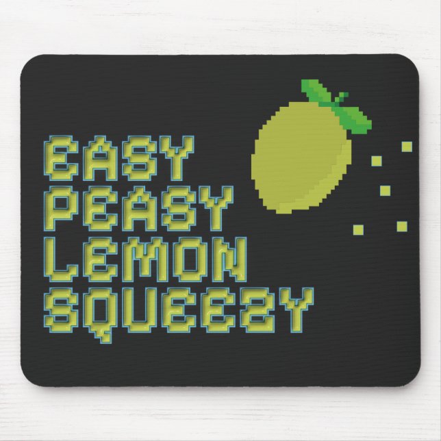 Retro 8-Bit Lemon Squeezy Spelmusmatta - Rolig Musmatta (Framsidan)