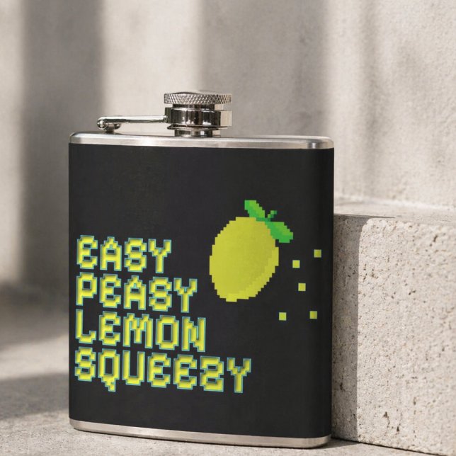Retro 8-Bit Lime Squeezy Flask - Rolig Gamer Fickplunta (Skapare uppladdad)