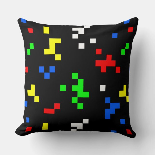 Retro 8 Bit Video Game Graphics Pattern Kudde (Framsida)
