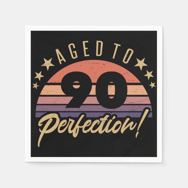 Retro 90:e födelsedag Humor Pappersservett (Framsidan)