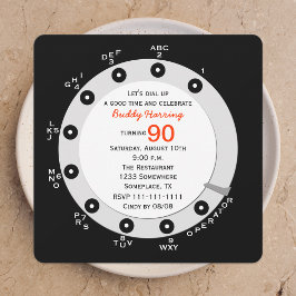Retro 90:e roterande Födelsedagsfest inbjudan-dial Inbjudningar