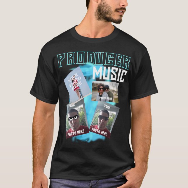 Retro 90:s musik- och underhållningsfoto t shirt (Framsida)