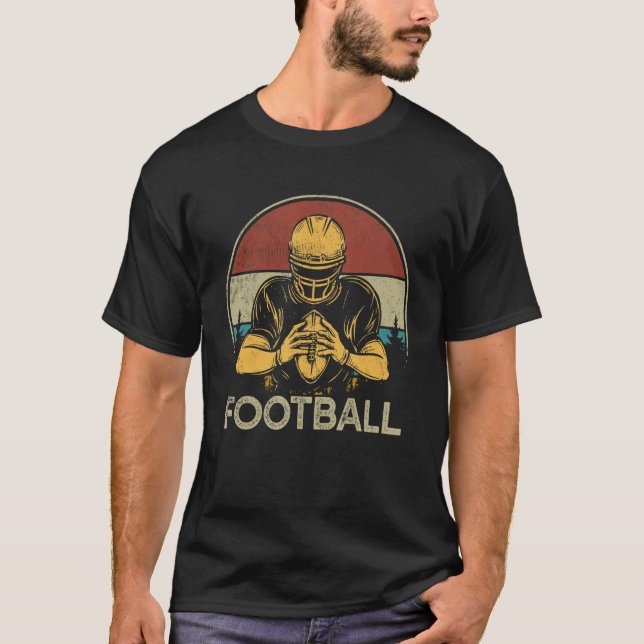 Retro 90-tal American Football Theme Graphic Footb T Shirt (Framsida)
