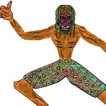 Retro 90-tal Busig Tiki Surfing Tecknad Film