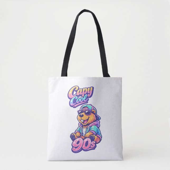 Retro 90-tal Capy Cool Capybara Handväskor Tygkasse (Framsida)