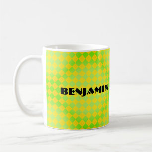 Retro 90-tal Citrongul Limegrön Harlekin Kaffe Kaffemugg