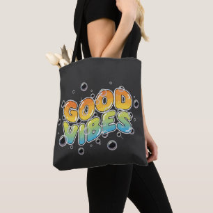 Retro 90-tal Goda Vibrationer Glänsande Graffiti T Tygkasse