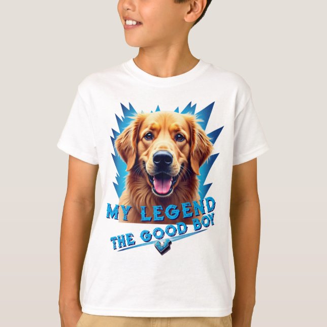 Retro 90-tal Golden Retriever Maskot Anpassade Gåv T Shirt (Framsida)