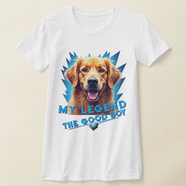 Retro 90-tal Golden Retriever Maskot Anpassade Gåv T Shirt (Laydown)