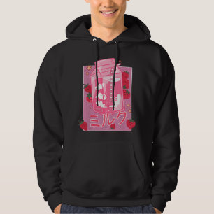 Retro 90-tal Jordgubbsshake - Rollig Japansk K Hoodie